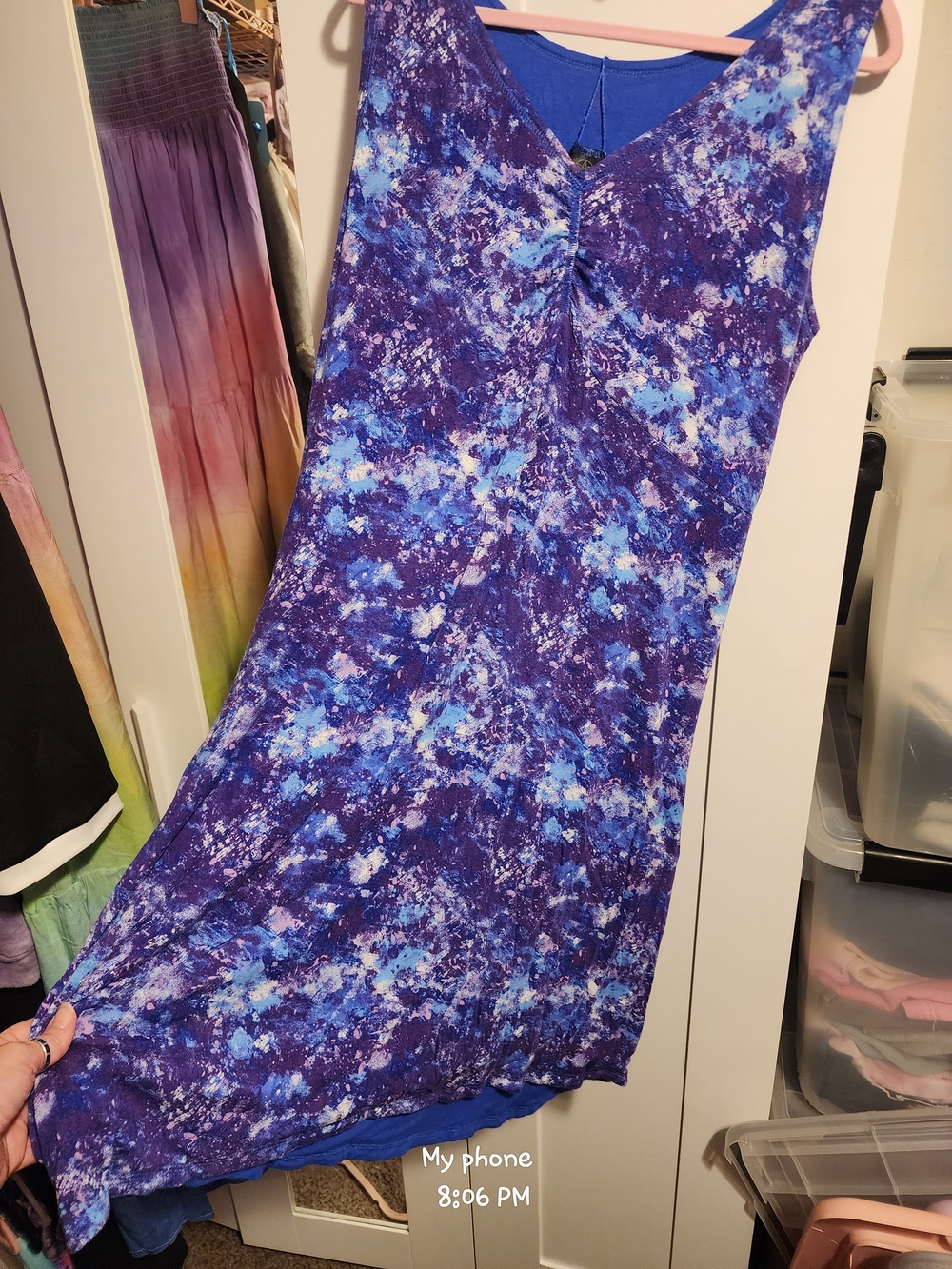 GAIAM Purple & Blue Printed Midi Dress